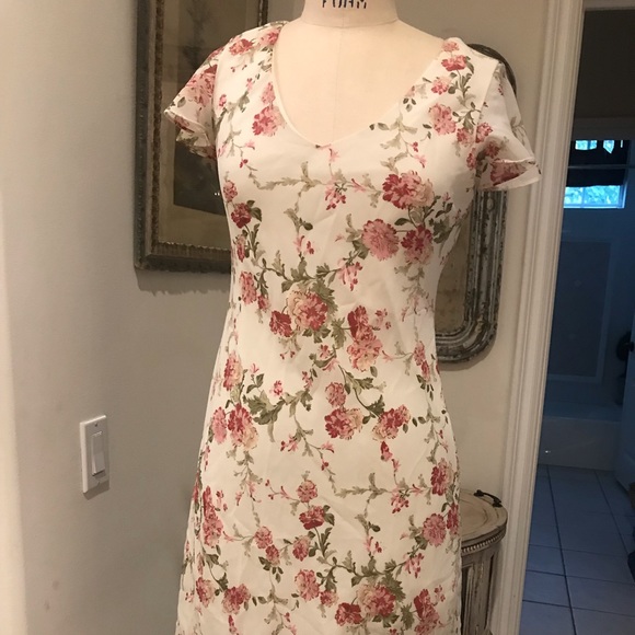 Soft floral midi dress with ruffle 🌸🌸🌸🌸 - Picture 2 of 4